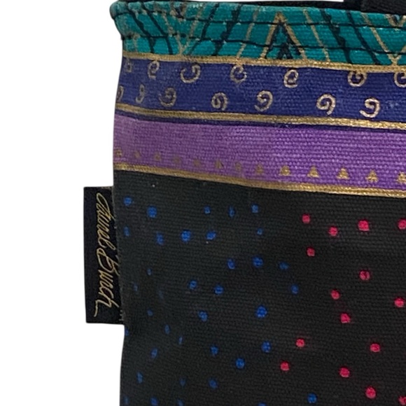 Laurel Burch 7 Dogs Painted Vibrant Handbag/ Lunch Tote - Excellent Condition - Picture 7 of 10